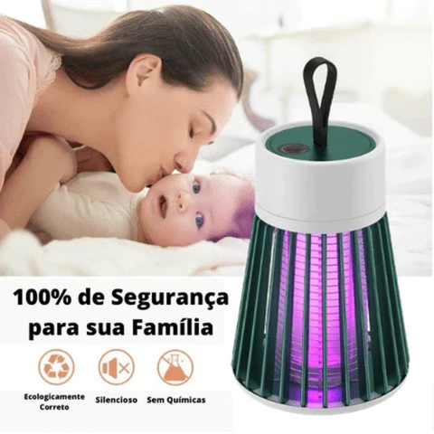 LUMINÁRIA MOSQUITEIRO UV 2 EM 1 | ARMADILHA ELETRÔNICA RECARREGÁVEL | SEM RADIAÇÃO | REPELENTE SILENCIOSO