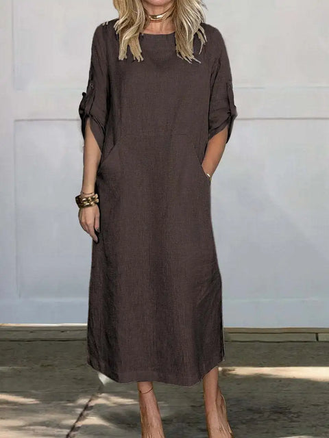 https://rario10.com.br/products/vestido-de-verao-solto-casual-elegante-solido-manga-curta?variant=41637376000090