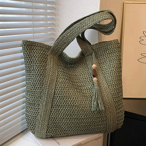 Bolsa Feminina de Praia em Palha
