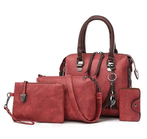 Conunto de Bolsas Femininas em Couro Media - rario10.com.br