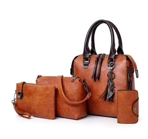 Conunto de Bolsas Femininas em Couro Media - rario10.com.br